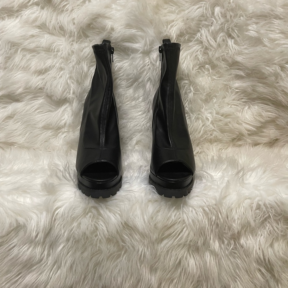 Open toe ankle boots